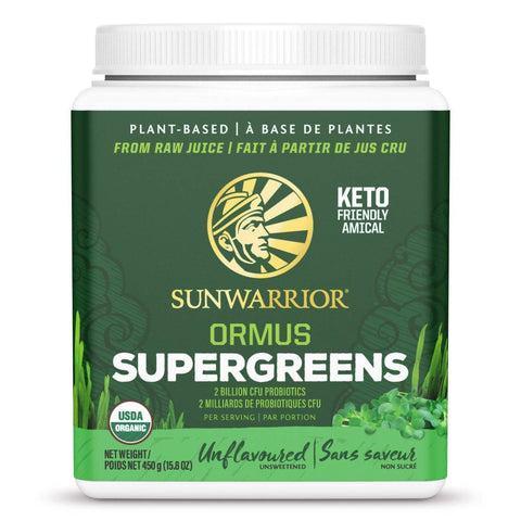 Expires March 2026 Clearance Sunwarrior Ormus Supergreens 2 Billion Probiotics 450g - Unflavoured