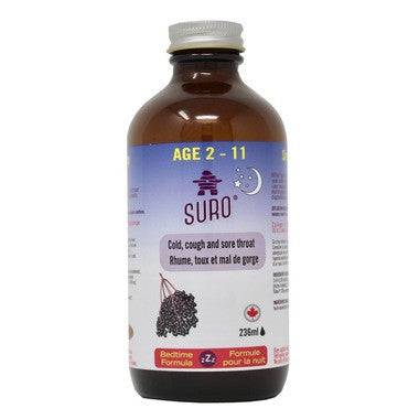 Suro Cold, Cough and Sore Throat Bedtime Formula (Ages 2-11) 236 ml - YesWellness.com