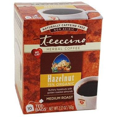 Teeccino Herbal Coffee Hazelnut 10 Tee Bags - YesWellness.com