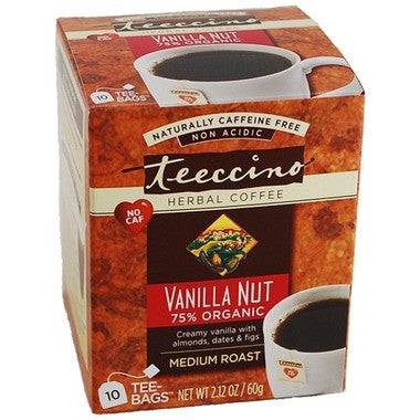Teeccino Herbal Coffee Vanilla Nut 10 Tea Bags - YesWellness.com