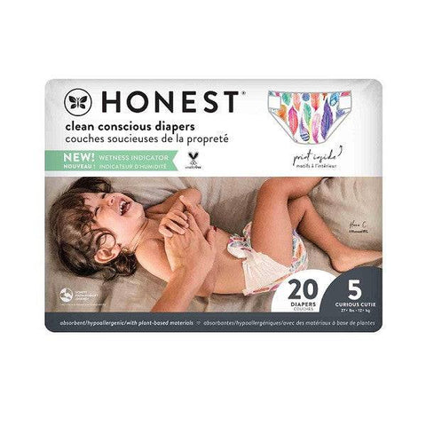 The Honest Company Honest Clean Conscious Diapers - Painted Feathers Size 5 (20 Count) - YesWellness.com