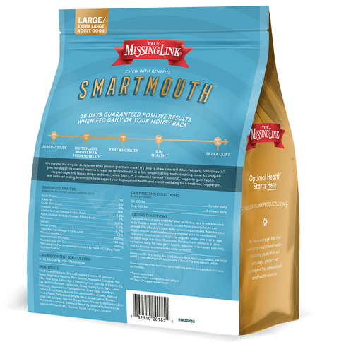 The Missing Link Smarthmouth 14 Dental Chews for Dogs - YesWellness.com