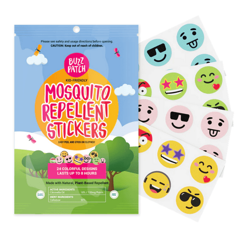 Expires April 2026 Clearance The Natural Patch Co. BuzzPatch Kid-Friendly Mosquito Repellent Stickers - Pack of 24