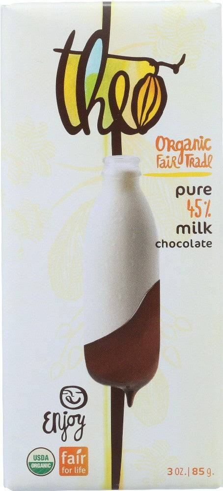 Theo Organic and Fair Trade 45% Milk Chocolate - YesWellness.com