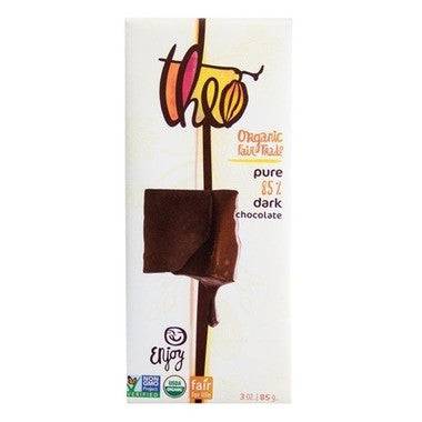 Theo Organic and Fair Trade 85% Dark Chocolate 85 grams - YesWellness.com
