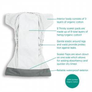 Thirsties Natural One Size All In One Snap Diaper - Desert Bloom - YesWellness.com