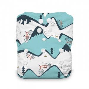 Thirsties Natural One Size All In One Snap Diaper Mountain Bike 8-40 lbs - YesWellness.com