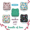 Thirsties Newborn All in One Snap Diaper Package - Bundle of Love - YesWellness.com