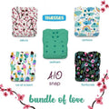 Thirsties One Size All In One Snap Diaper Package - Bundle of Love - YesWellness.com