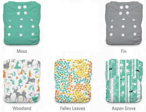 Thirsties One Size All In One Snap Diaper Package Fallen Leaves 8-40 lbs - YesWellness.com