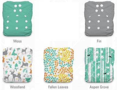 Thirsties One Size All In One Snap Diaper Package Fallen Leaves 8-40 lbs - YesWellness.com