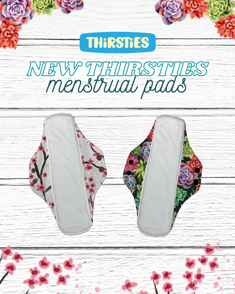 Thirsties Organic Cotton Menstrual Pad Floral 2-Pack Bundle - YesWellness.com