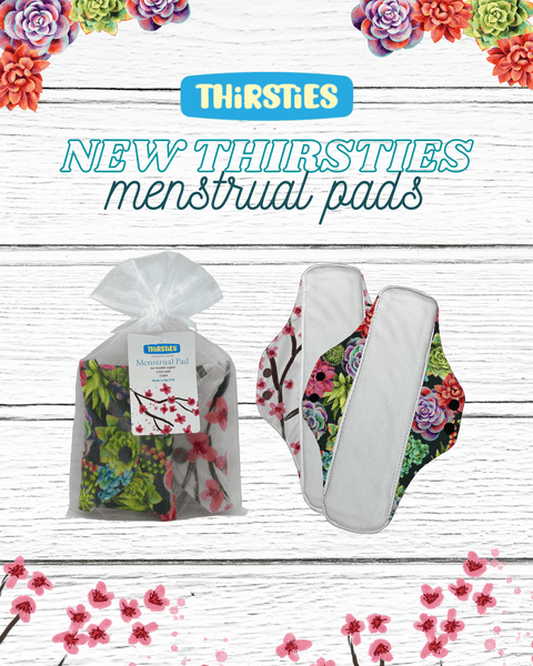 Thirsties Organic Cotton Menstrual Pad Floral 2-Pack Bundle - YesWellness.com