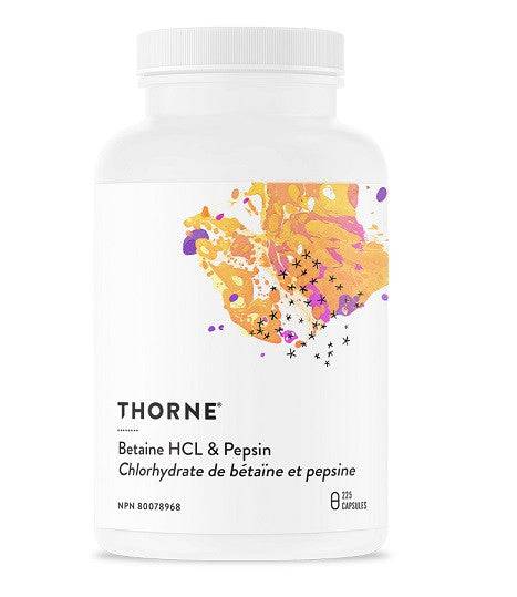Thorne Research Betaine HCL & Pepsin - 225 Veg capsules - YesWellness.com