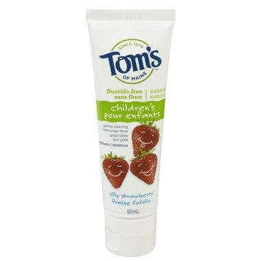 Expires June 2026 Clearance Tom's of Maine Children's Fluoride-Free Toothpaste Silly Strawberry 90 mL