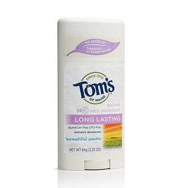 Tom's of Maine Long Lasting Beautiful Earth Deodorant 1 Stick - YesWellness.com