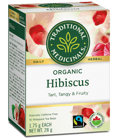 Traditional Medicinals Organic Hibiscus Tea 16 Tea Bags - YesWellness.com