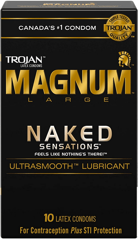 Trojan Magnum Large Naked Sensations Lubricated Latex Condoms 10 Count - YesWellness.com