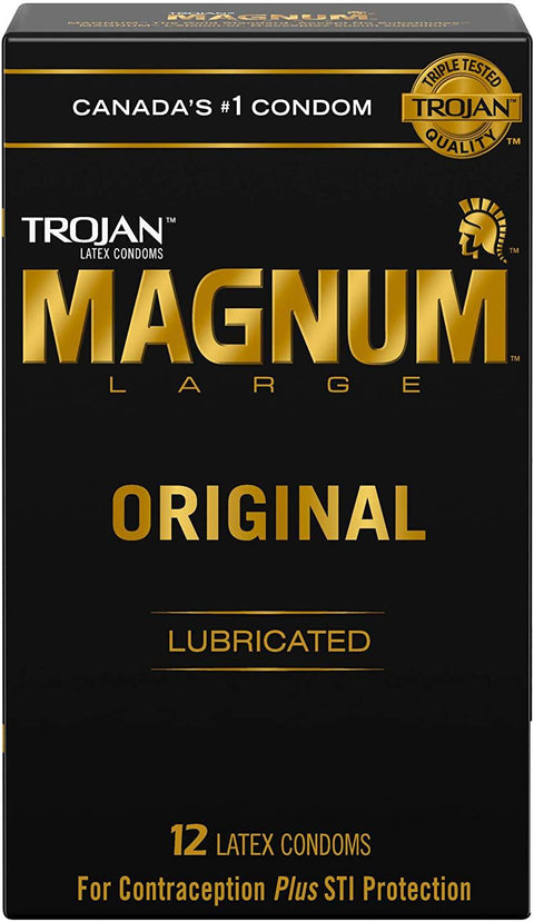 Trojan Magnum Large Original Lubricated Latex Condoms - YesWellness.com