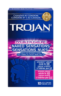 Trojan Naked Sensations Double Pleasure Lubricated Latex Condoms 10 Count - YesWellness.com