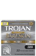 Trojan Supra Non-Latex BareSkin Lubricated Polyurethane Condoms - Odour Free - YesWellness.com