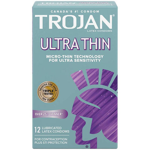 Trojan Ultra Thin Lubricated Latex Condoms - YesWellness.com