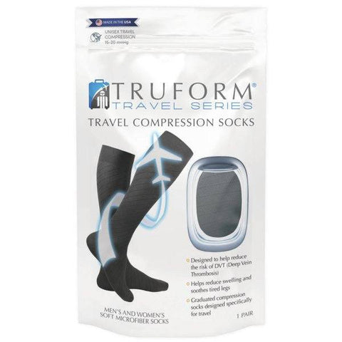 Truform Travel Series Travel Compression Socks 15-20 mmHg 1 Pair - YesWellness.com