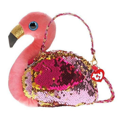 Ty Gilda Reversible Sequin Flamingo Purse - YesWellness.com