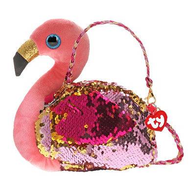 Ty Gilda Reversible Sequin Flamingo Purse - YesWellness.com