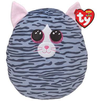 Ty Squish-A-Boos Kiki Grey Striped Cat Large (36cm x 31cm x 23cm) - YesWellness.com