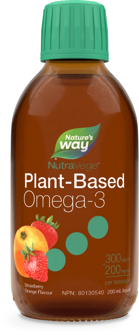 Nature’s Way NutraVege Plant-Based Omega-3 EPA+DHA 500mg Strawberry Orange Flavour