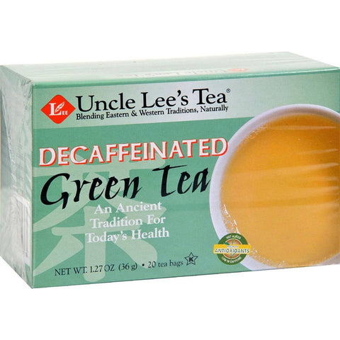 Uncle Lee's Tea Decaffeinated Green Tea - 20 Tea Bags - YesWellness.com