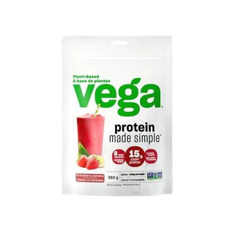 Expires June 2024 Clearance Vega Protein Made Simple Drink Mix Strawberry Banana 263g - YesWellness.com