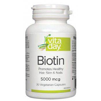 VitaDay Biotin 5000mcg Vcap 30 veg capsules - YesWellness.com