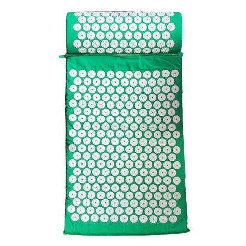 Vital Therapy ECO Therapeutic Massage Natural Acupressure Health Mat and Pillow Set - Green - YesWellness.com