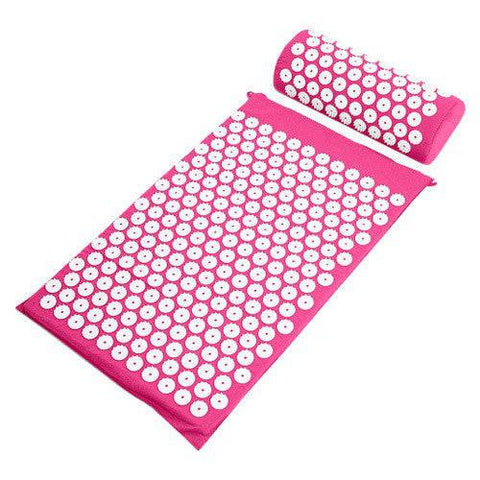 Vital Therapy ECO Therapeutic Massage Natural Acupressure Health Mat and Pillow Set - Pink - YesWellness.com