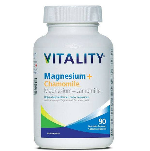 Vitality Magnesium + Chamomile 90 Veg Capsules - YesWellness.com