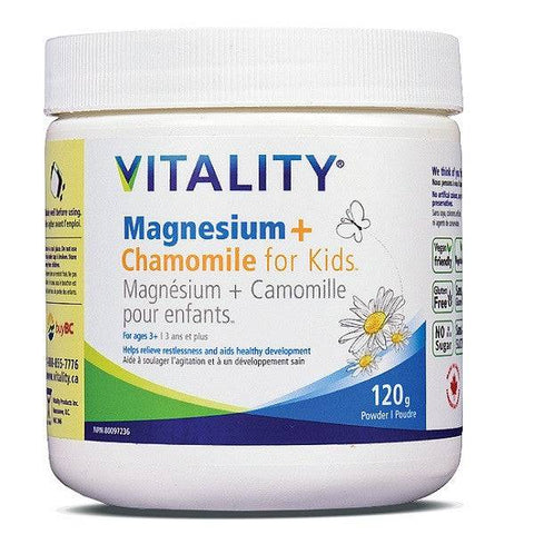 Vitality Magnesium + Chamomile Powder for Kids Ages 3+ 120g - YesWellness.com
