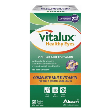 Expires April 2026 Clearance Vitalux Healthy Eyes Ocular Multivitamin 60 Coated Tablets