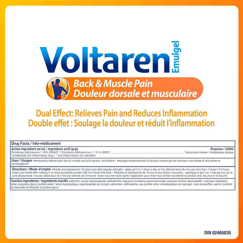 Voltaren Emulgel Back & Muscle Pain Gel with a No Mess Applicator 120g - YesWellness.com