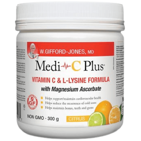 W. Gifford-Jones MD Medi-C Plus Vitamin C & Lysine Formula with Magnesium Ascorbate Citrus - YesWellness.com
