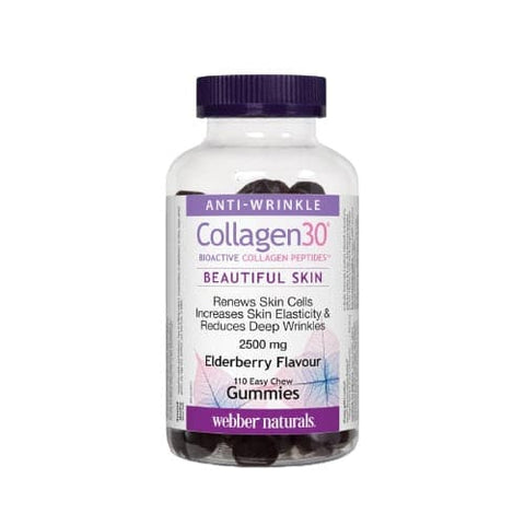 Webber Naturals Collagen30 Bioactive Collagen Peptides 2500mg Elderberry 110 Gummies - YesWellness.com