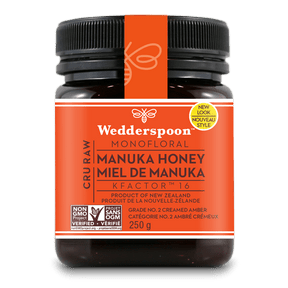 Expires December 2025 Clearance Wedderspoon Raw Monofloral Manuka Honey KFactor 16 - 250g