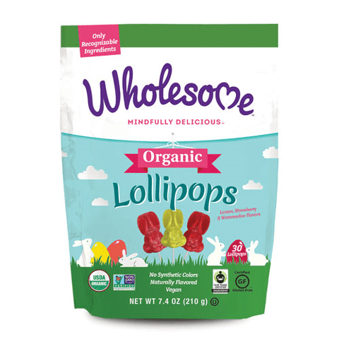Wholesome Sweeteners Organic Bunny Lollipops 30 count - YesWellness.com