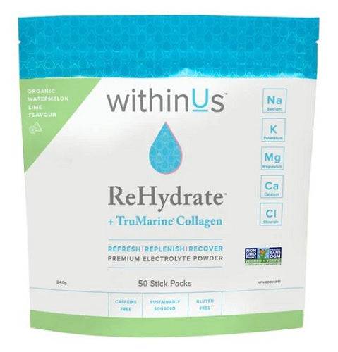 withinUs ReHydrate + TruMarine Collagen Stick Packs