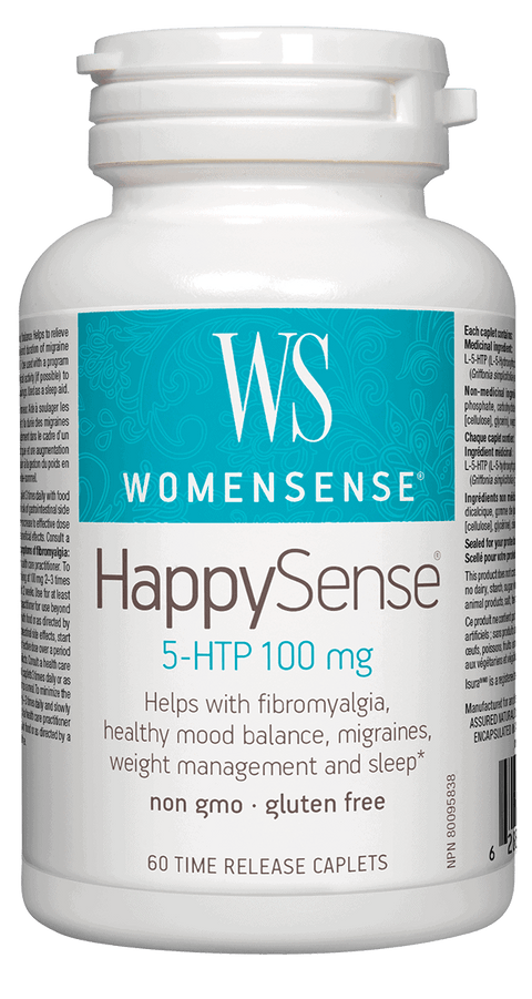 WomenSense HappySense 5-HTP 100mg 60 Time Release Caplets - YesWellness.com