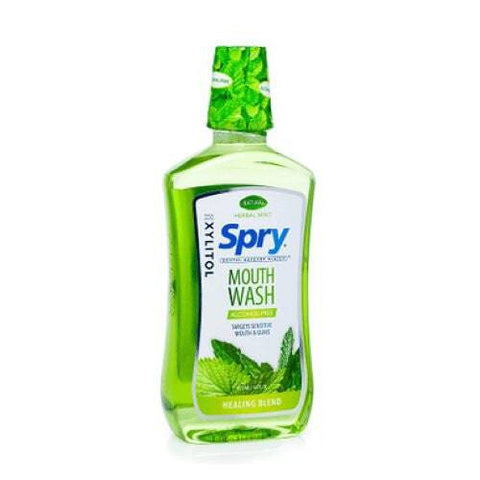 Xlear Spry Alcohol-Free Xylitol Mouthwash Natural Herbal Mint 473 mL - YesWellness.com