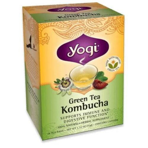 Yogi Teas Green Tea Kombucha 16 Tea Bags - YesWellness.com