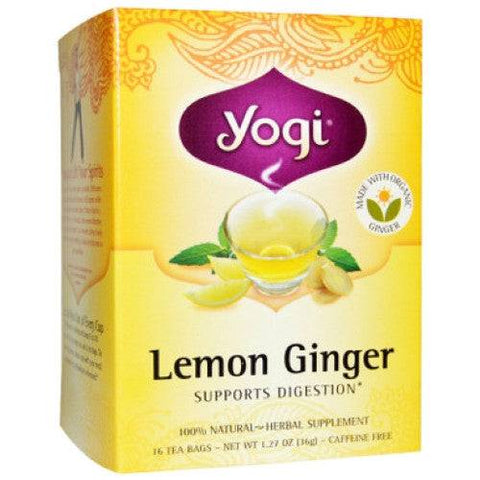 Yogi Teas Lemon Ginger Tea - 16 Tea Bags - YesWellness.com