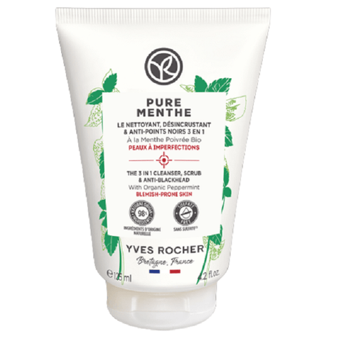 Yves Rocher Pure Menthe The 3 In 1 Cleanser, Scrub & Blackheads 125mL - YesWellness.com
